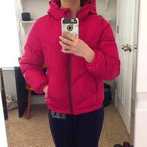 Youth Raspberry Puffy Coat Old Navy